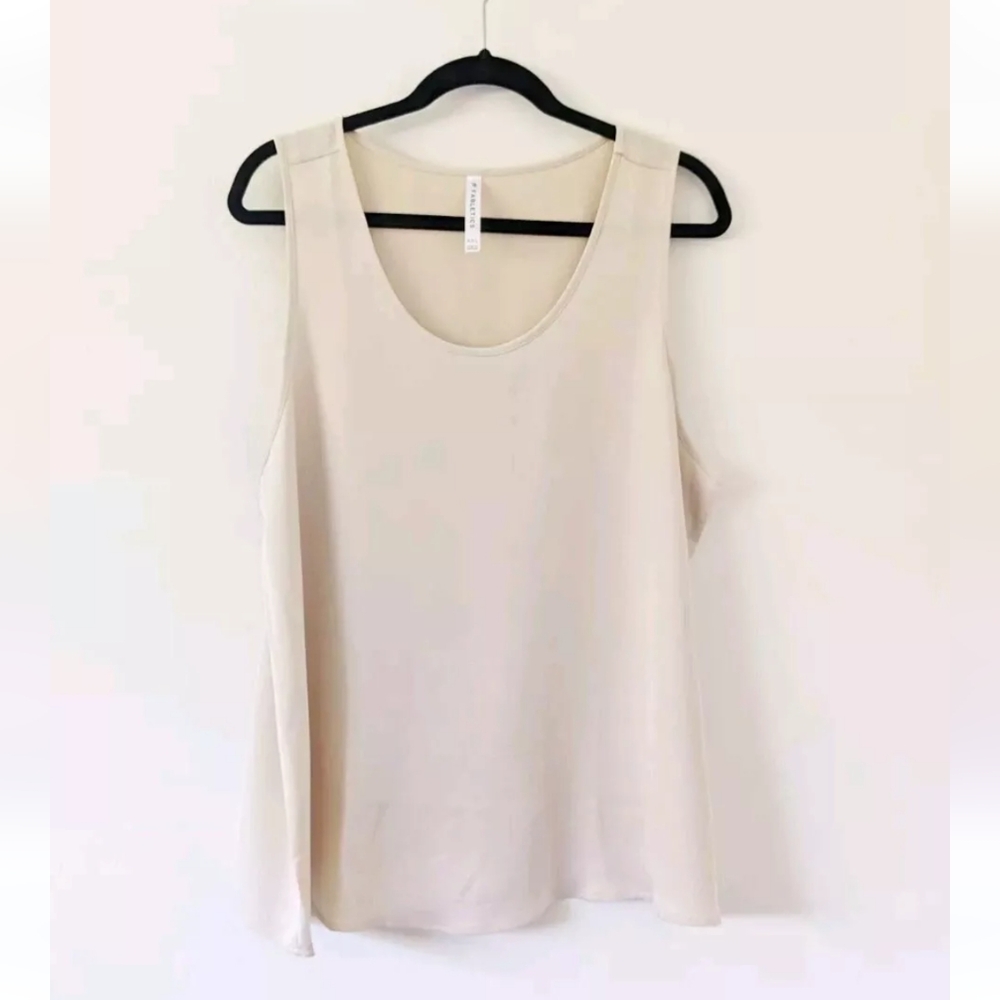 Fabletics Tapioca Cream Beige EcoSatin Sleep Tank Top Womens Sz XXL